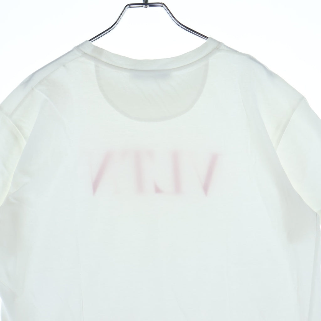 VALENTINO(ヴァレンティノ) クルーネックTシャツ ホワイト×レッド コットン RB3MG07D3V6 レディース