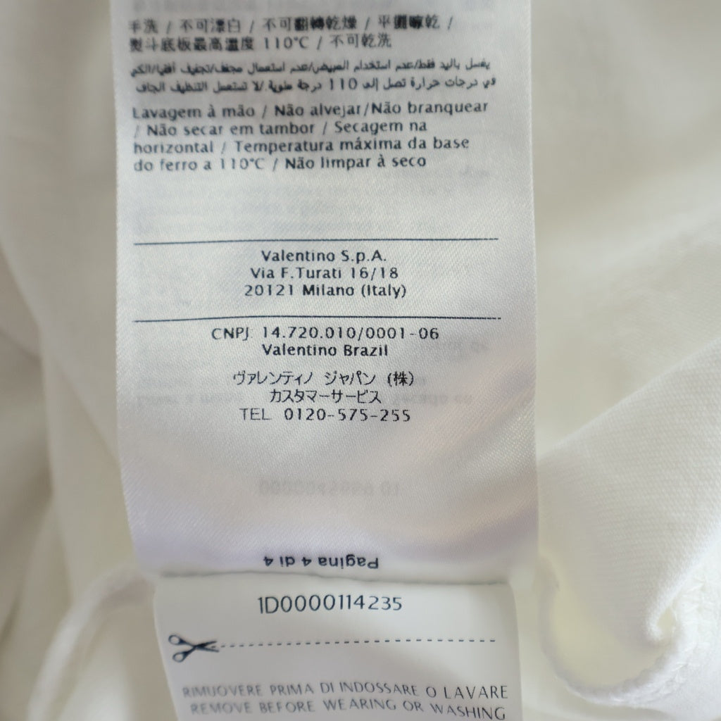 VALENTINO(ヴァレンティノ) クルーネックTシャツ ホワイト×レッド コットン RB3MG07D3V6 レディース