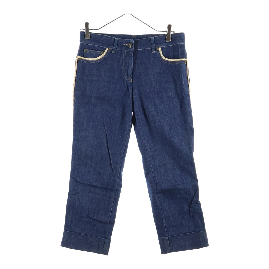 Alexander McQueen(アレキサンダーマックイーン) コットン ロープ装飾 デニムパンツ ジーンズ #38 インディゴブルー レディース