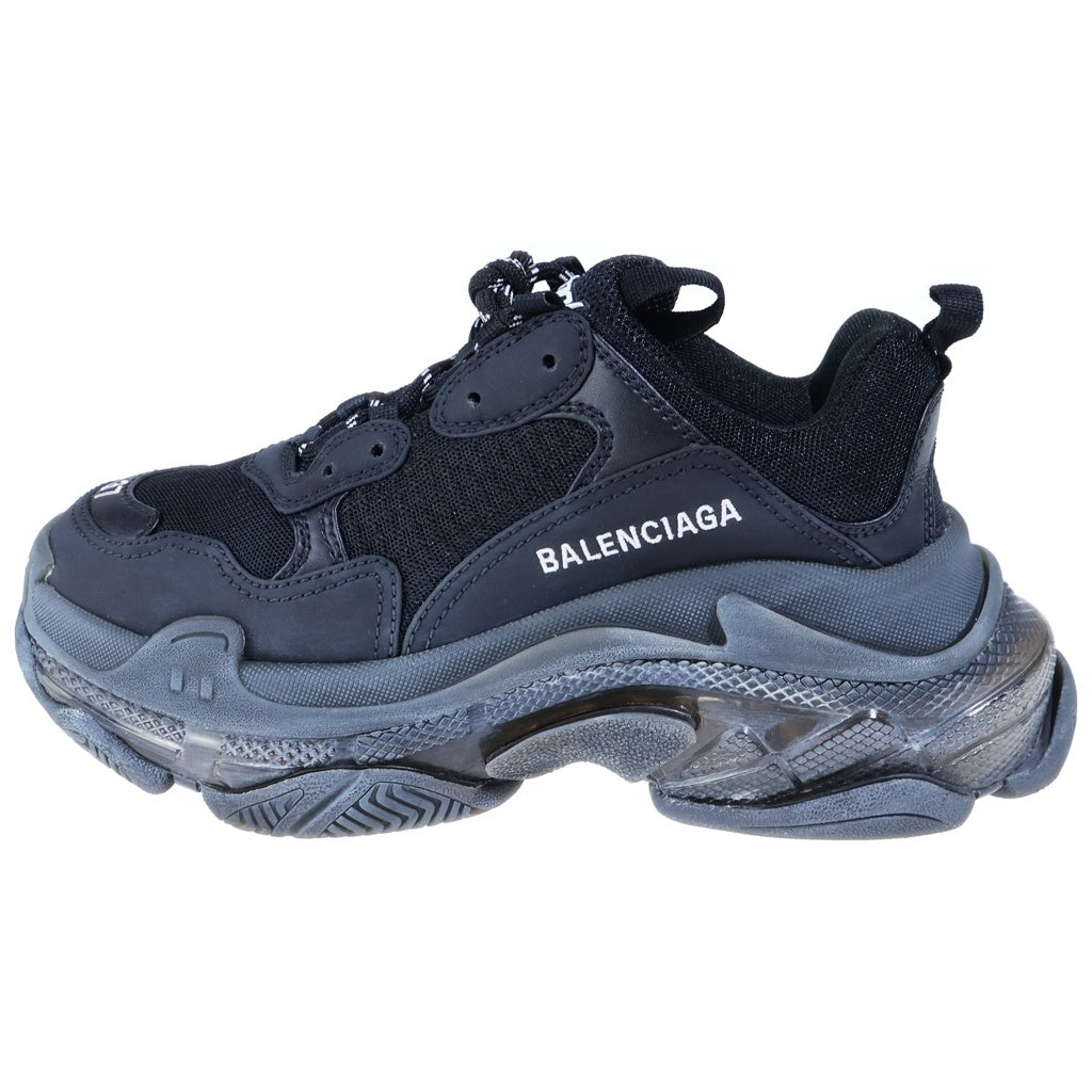 BALENCIAGA(バレンシアガ) Triple S トリプルS メッシュ×レザー ローカットスニーカー シューズ #US7/24.5cm ブラック 544351 レディース