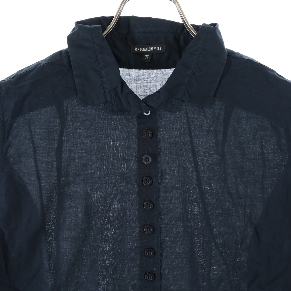 ANN DEMEULEMEESTER(アンドゥムルメステール) 10s インコントロ期 多ボタン 長袖シャツ ブラウス ブラック レディース