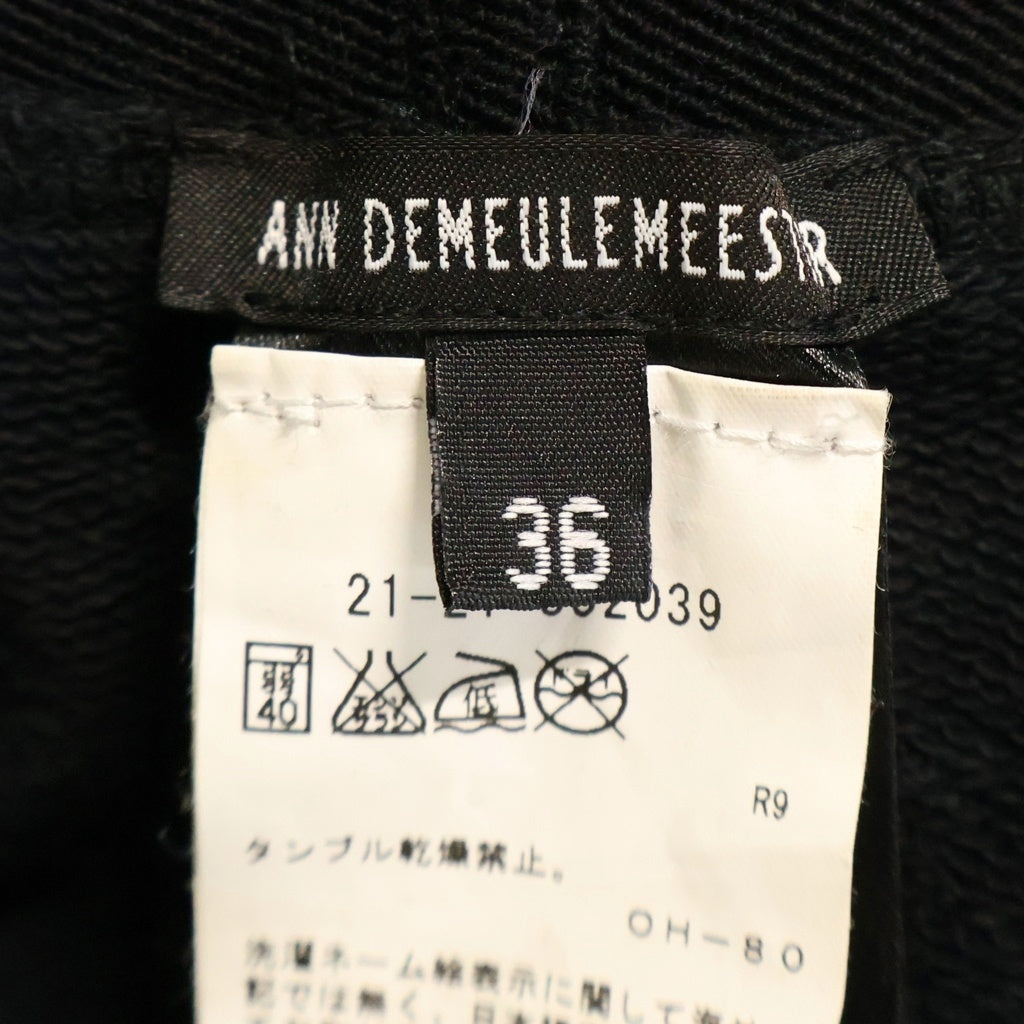 ANN DEMEULEMEESTER(アンドゥムルメステール) 10s インコントロ期 サイドプリント スウェットパンツ ジョガーパンツ ブラック レディース