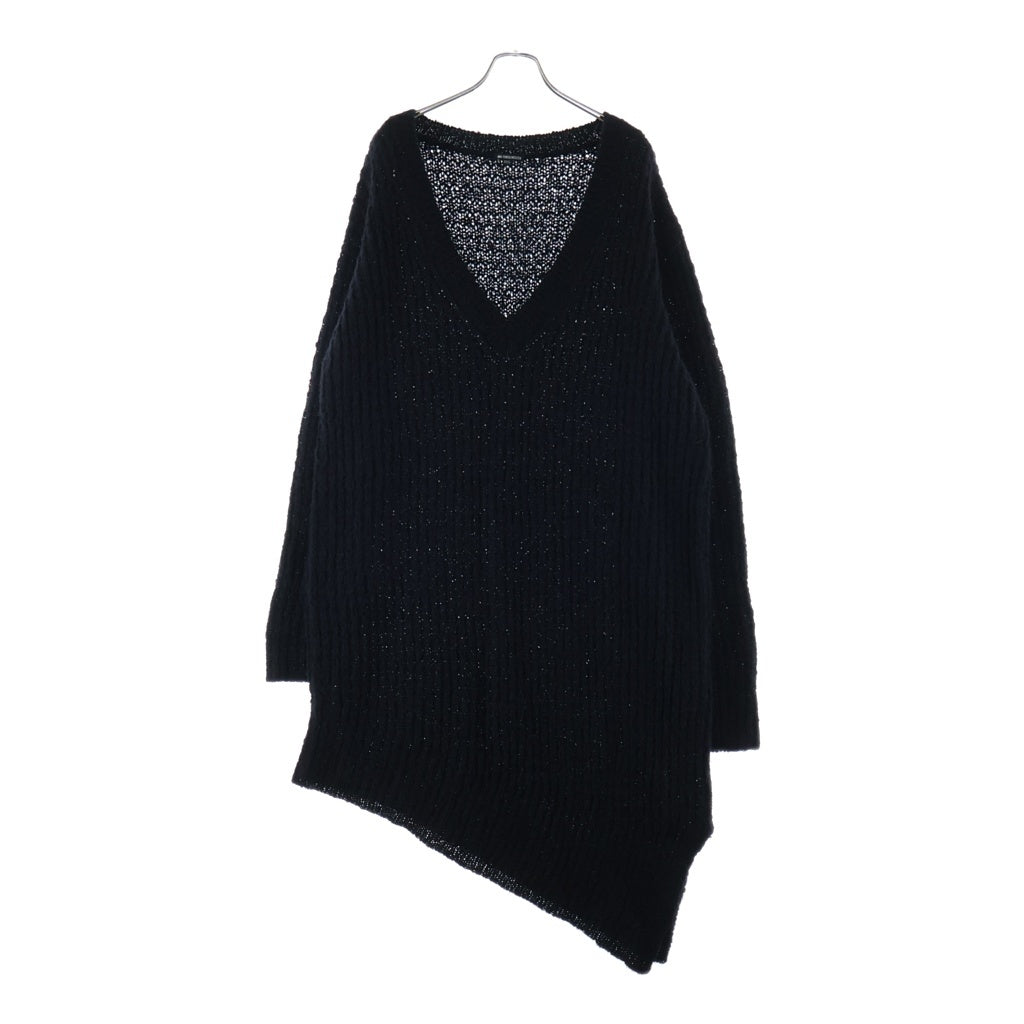 ANN DEMEULEMEESTER(アンドゥムルメステール) 10s インコントロ期 ウールナイロン ロングニット 長袖セーター ブラック レディース