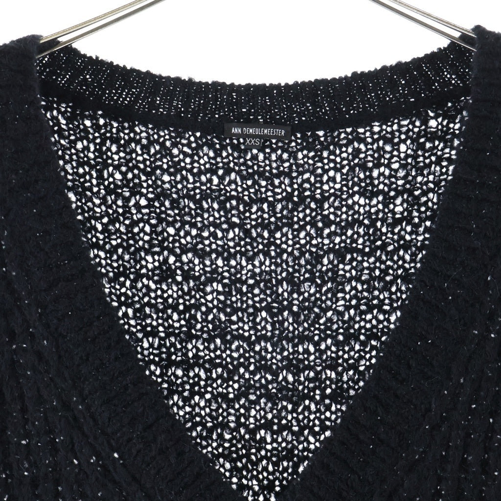 ANN DEMEULEMEESTER(アンドゥムルメステール) 10s インコントロ期 ウールナイロン ロングニット 長袖セーター ブラック レディース