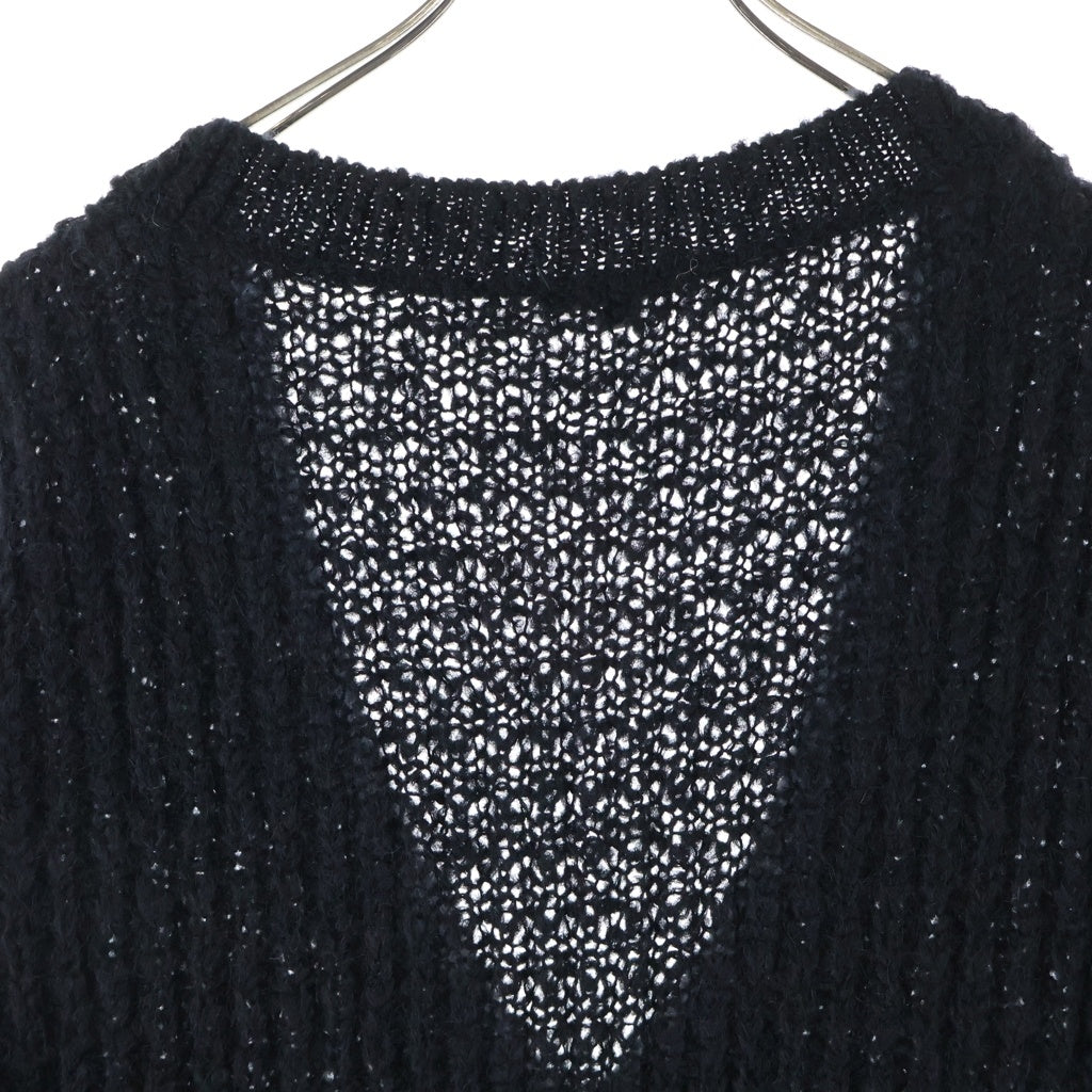 ANN DEMEULEMEESTER(アンドゥムルメステール) 10s インコントロ期 ウールナイロン ロングニット 長袖セーター ブラック レディース