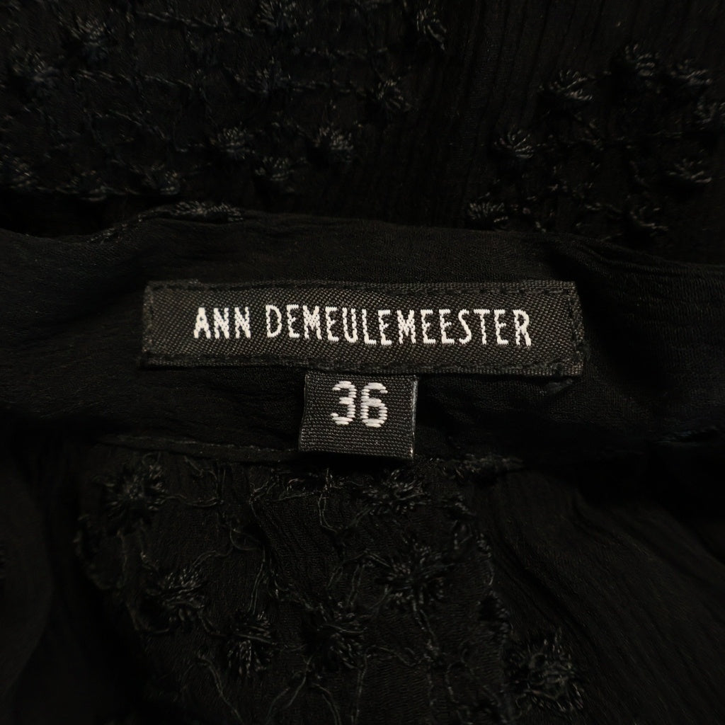 ANN DEMEULEMEESTER(アンドゥムルメステール) インコントロ期 長袖シースルーシャツ ブラウス ブラック レディース