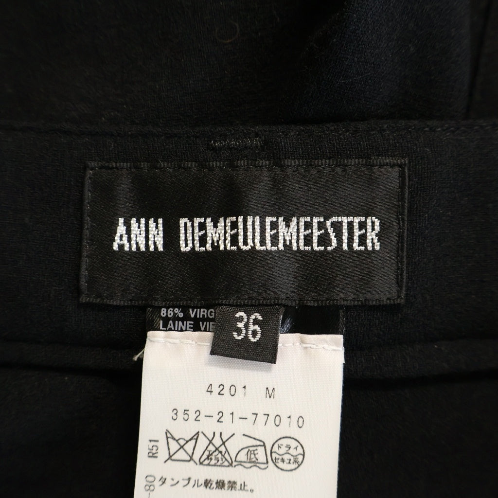 ANN DEMEULEMEESTER(アンドゥムルメステール) 10s インコントロ期 ウールナイロン スラックスパンツ ブラック レディース