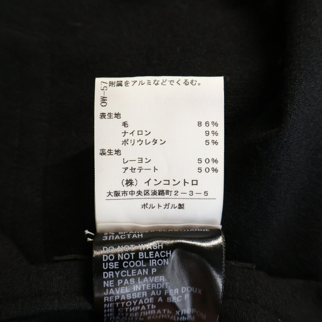 ANN DEMEULEMEESTER(アンドゥムルメステール) 10s インコントロ期 ウールナイロン スラックスパンツ ブラック レディース
