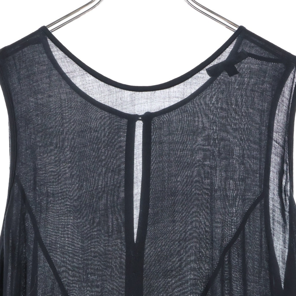 ANN DEMEULEMEESTER(アンドゥムルメステール) 10s インコントロ期 ドレープロングドレス ワンピース ノースリーブ ブラック レディース