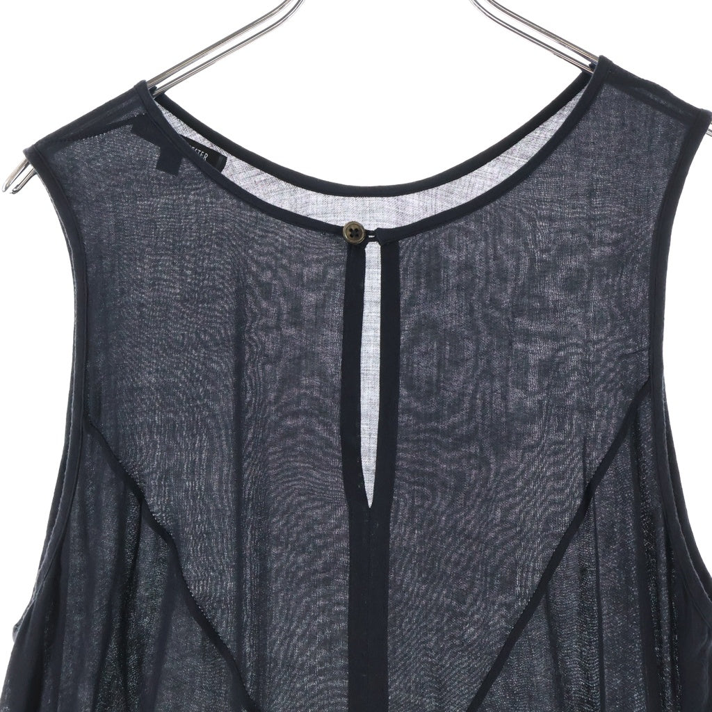 ANN DEMEULEMEESTER(アンドゥムルメステール) 10s インコントロ期 ドレープロングドレス ワンピース ノースリーブ ブラック レディース