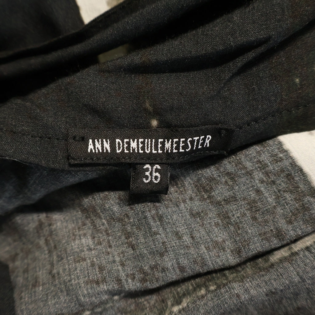 ANN DEMEULEMEESTER(アンドゥムルメステール) 10s インコントロ期 レーヨンノースリーブドレス ワンピース ブラック/ホワイト レディース