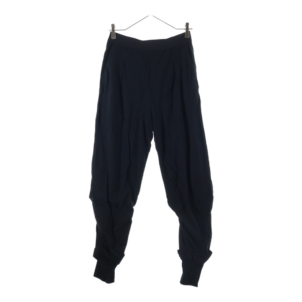 ANN DEMEULEMEESTER(アンドゥムルメステール) 裾リブ コットンストレッチロングパンツ ブラック レディース