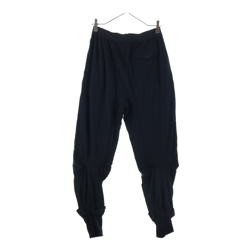 ANN DEMEULEMEESTER(アンドゥムルメステール) 裾リブ コットンストレッチロングパンツ ブラック レディース