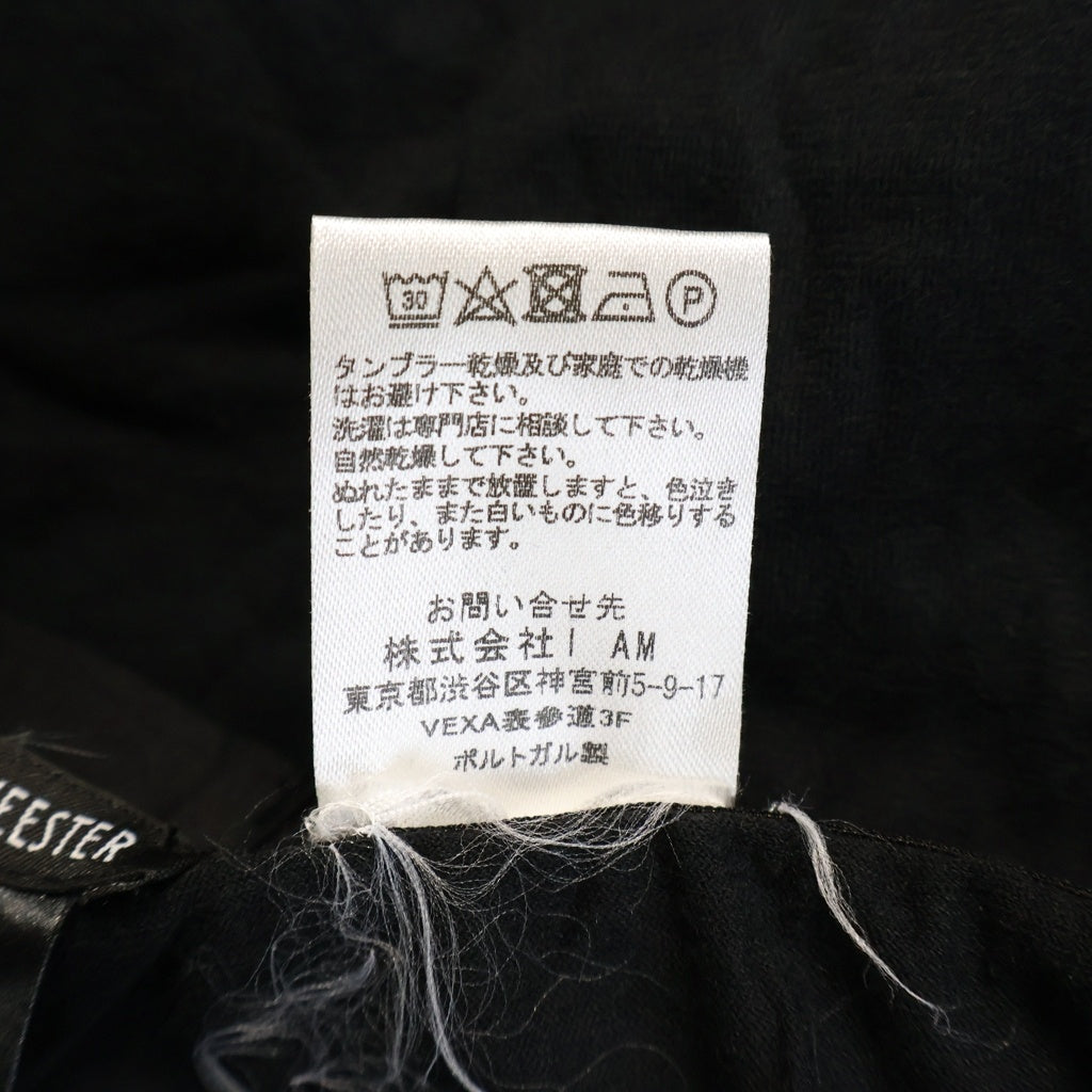 ANN DEMEULEMEESTER(アンドゥムルメステール) 裾リブ コットンストレッチロングパンツ ブラック レディース