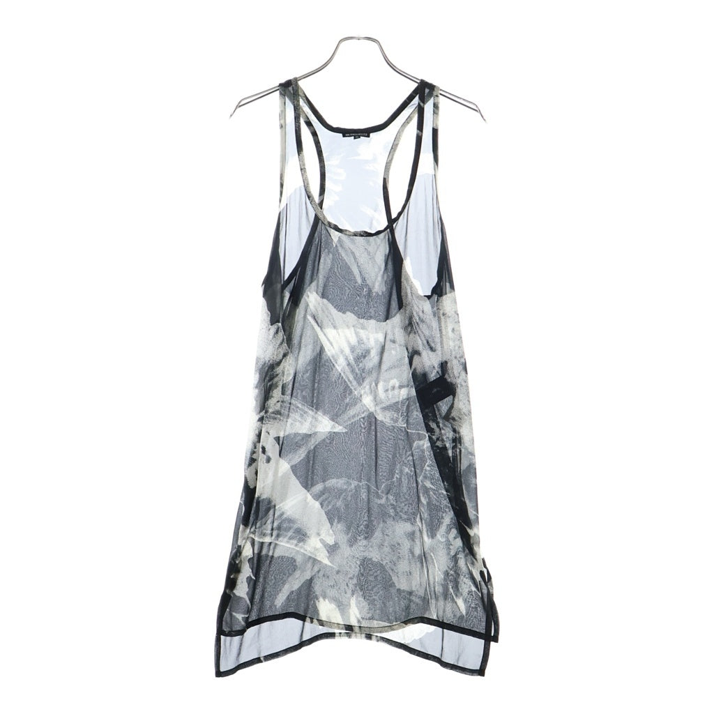 ANN DEMEULEMEESTER(アンドゥムルメステール) 総柄 シルクワンピース ドレス ノースリーブ ブラック/ホワイト レディース
