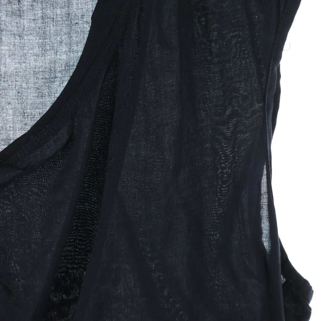 ANN DEMEULEMEESTER(アンドゥムルメステール) 10s インコントロ期 フロントプリントドレス ワンピース ノースリーブ ブラック レディース