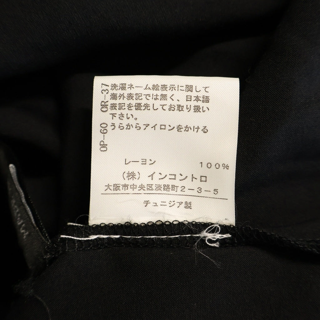 ANN DEMEULEMEESTER(アンドゥムルメステール) 10s インコントロ期 フロントプリントドレス ワンピース ノースリーブ ブラック レディース