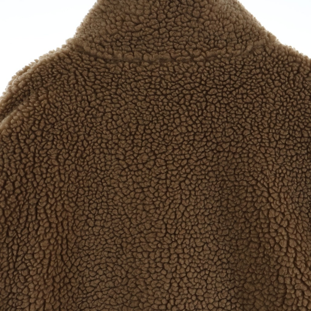 LOUIS VUITTON(ルイヴィトン) 25SS レザーワッペンロゴ ボアフリース ジップアップ ジャケット ブラウン RM251MJ DDI HSY42W