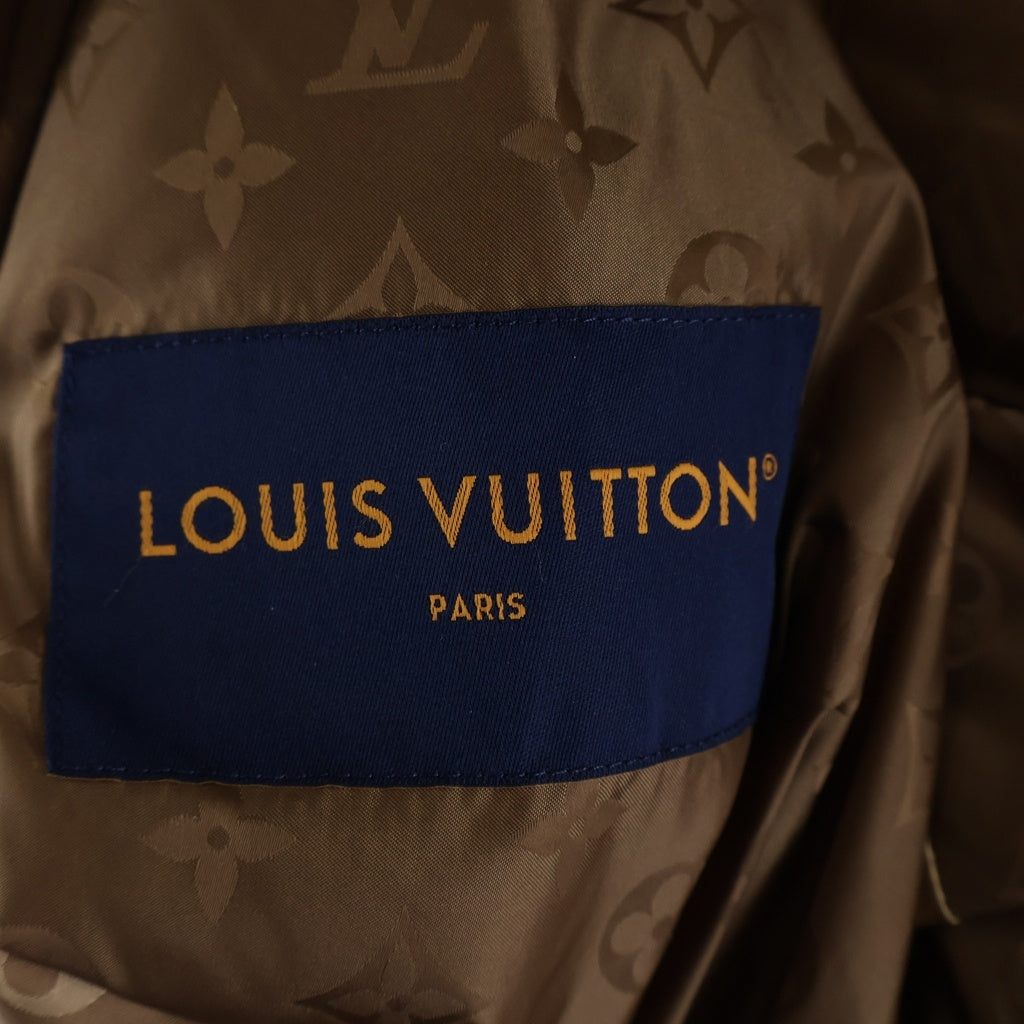 LOUIS VUITTON(ルイヴィトン) 25SS レザーワッペンロゴ ボアフリース ジップアップ ジャケット ブラウン RM251MJ DDI HSY42W