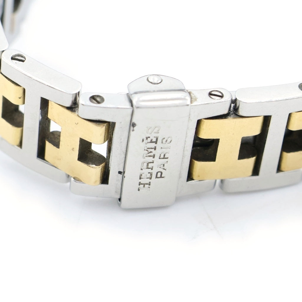 HERMES(エルメス) クリッパー 白文字盤 SS×GP/QZ ステンレス クォーツ 電池式 腕時計 シルバー/ゴールド CL4.220 レディース