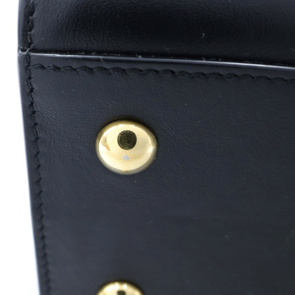 SAINT LAURENT PARIS(サンローランパリ) ベイビーカバス 2WAYショルダーバッグ ハンドバッグ ブラック レザー 568853 ゴールド金具 レディース