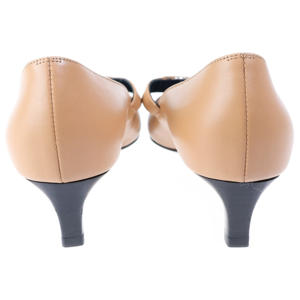HERMES(エルメス) Chiara キアラ ケリーバックル レザー ポインテッドトゥパンプス ヒール パンプス #37 1/2 ブラウン レディース