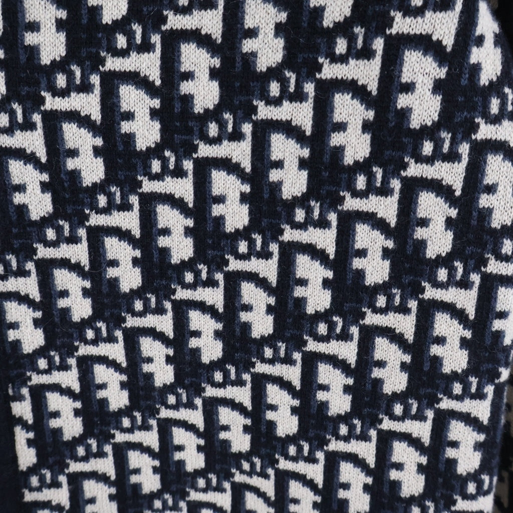 Christian Dior(クリスチャンディオール) オブリーク テクニカル リバーシブル ジップアップニットパーカー ネイビー 054G12AM055 レディース