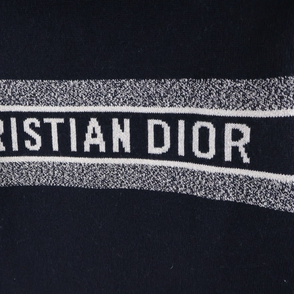 Christian Dior(クリスチャンディオール) オブリーク テクニカル リバーシブル ジップアップニットパーカー ネイビー 054G12AM055 レディース