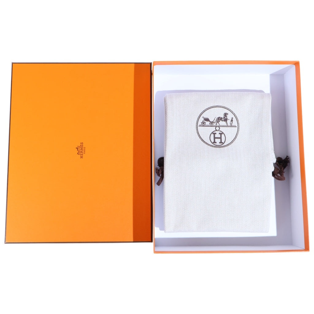 HERMES(エルメス) オラン Hロゴ カーフレザー フラットサンダル ミュール #36 ホワイト レディース
