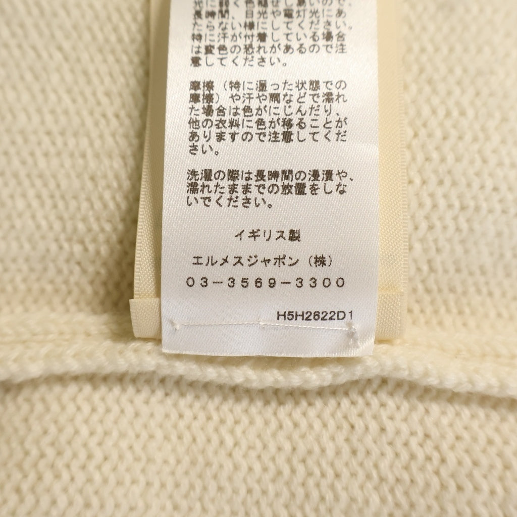 HERMES(エルメス) Logo Cashmere Knit Hリフト タートルネック カシミヤニット 長袖セーター ホワイト 5H2622D1 レディース