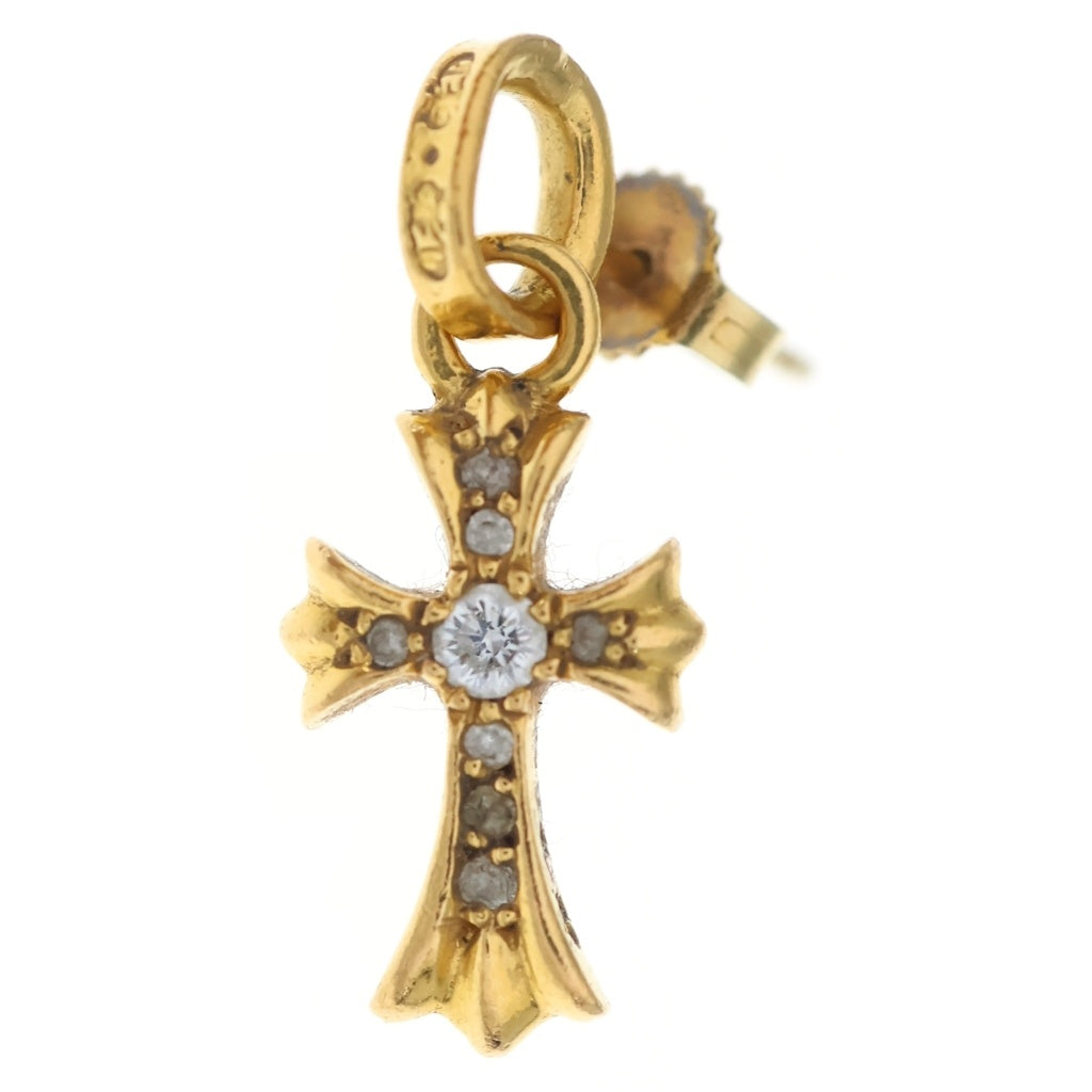 CHROME HEARTS(クロムハーツ) 22K BBY F PPRCHN P/DIA ベイビーファットクロス ドロップピアス PAVEダイヤ ゴールド BCA018