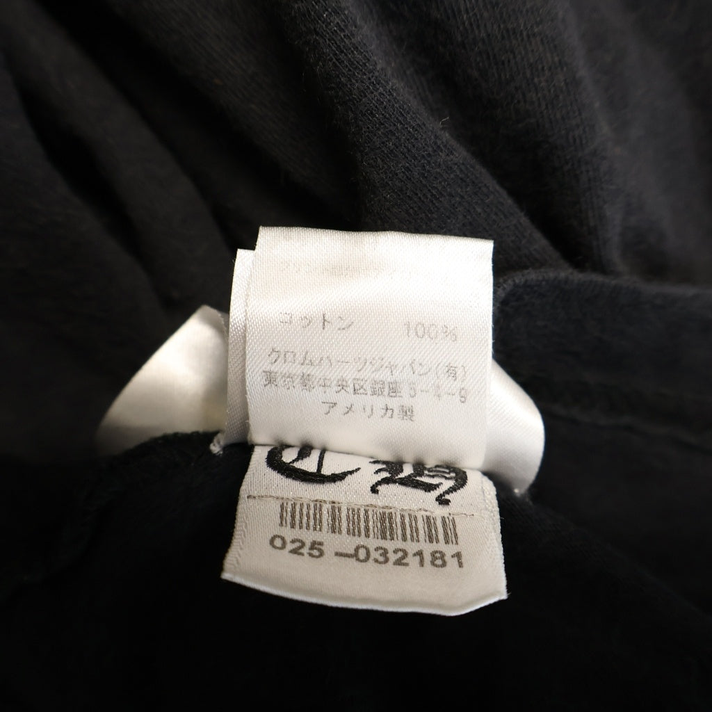 CHROME HEARTS(クロムハーツ) CH PLUS バックロゴプリント クルーネック 半袖 ポケット Tシャツ カットソー ブラック