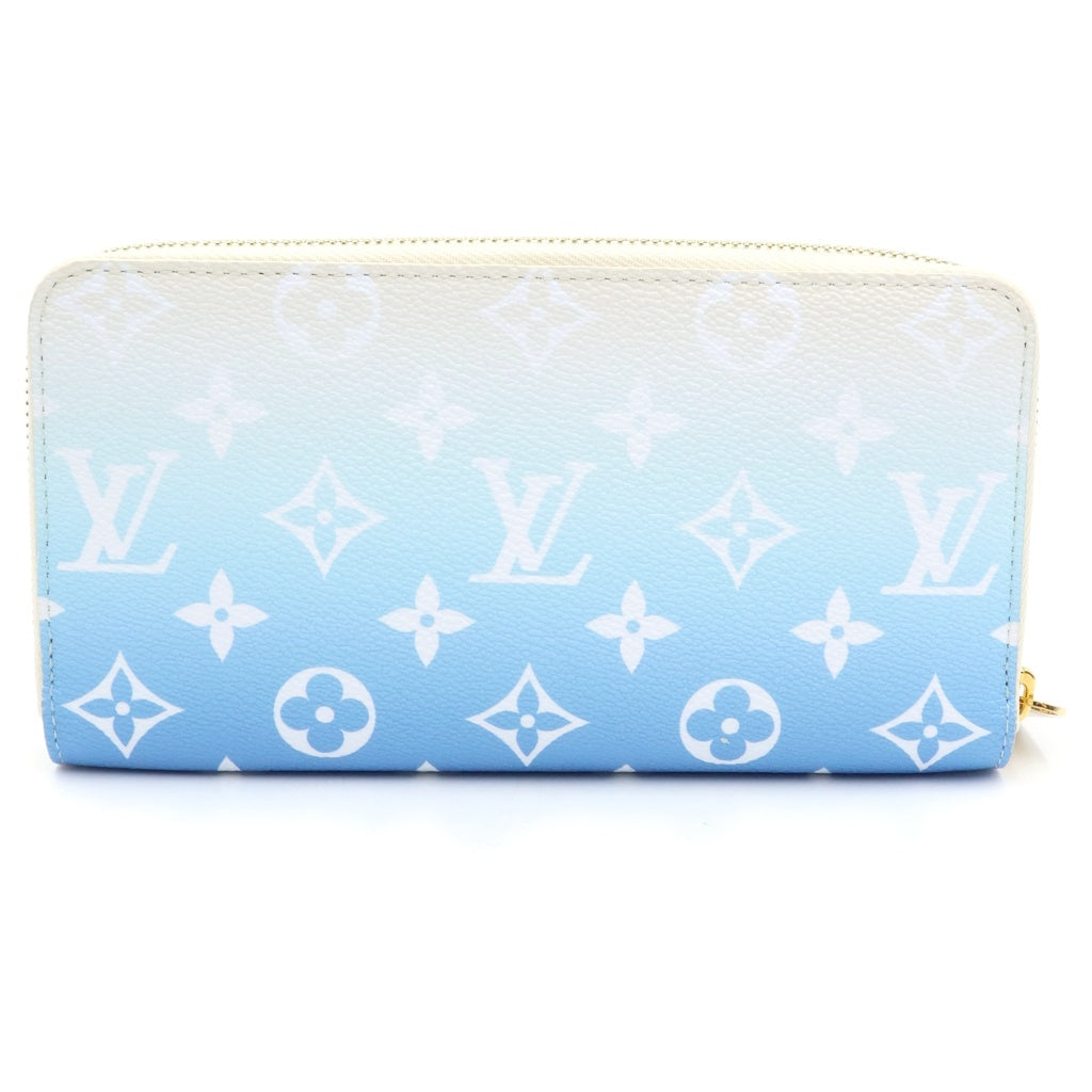 LOUIS VUITTON(ルイヴィトン) バイ ザ プール コレクション ジッピーウォレット ラウンドファスナー 長財布 モノグラム ジャイアント レザー ホワイト/スカイブルー M80360 レディース