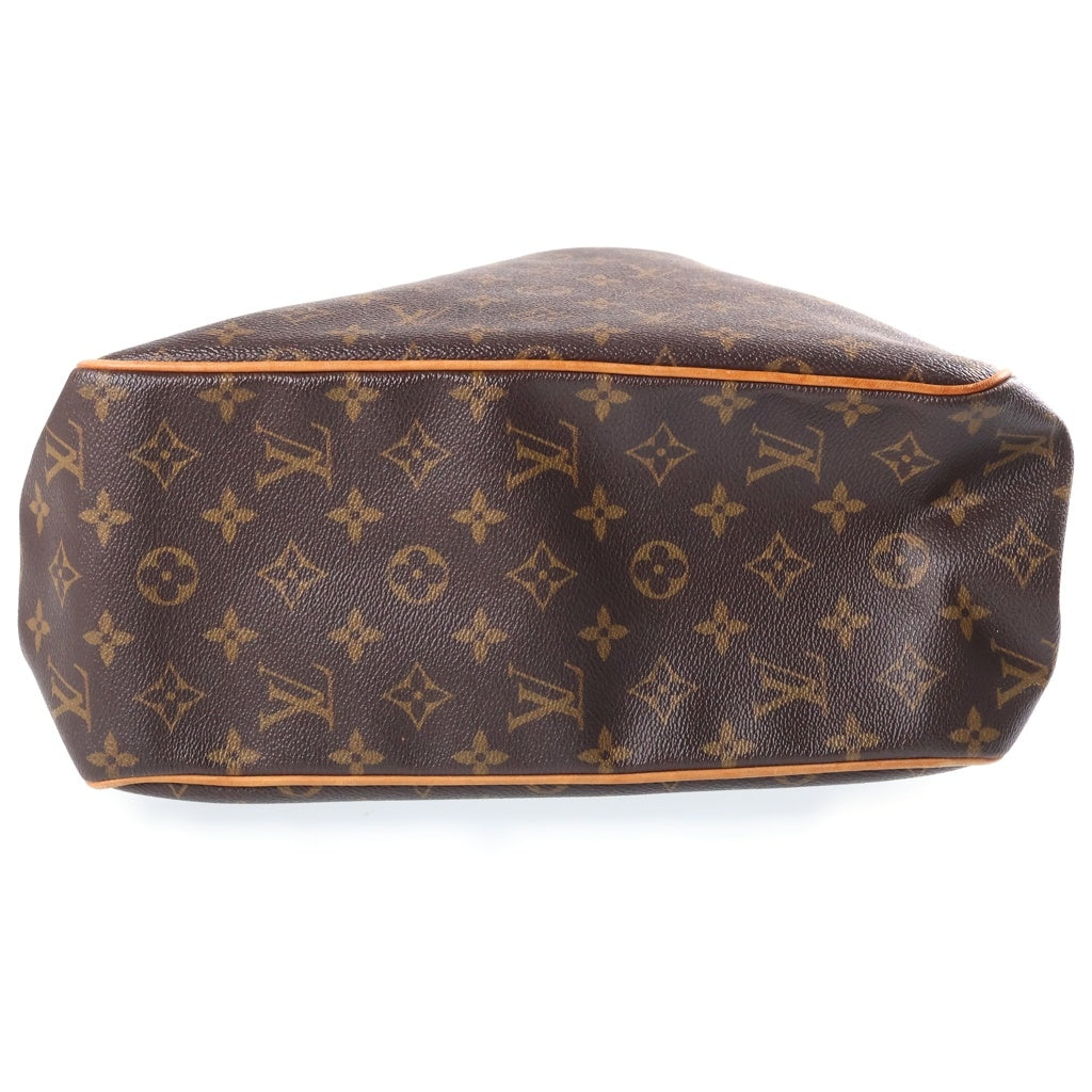 LOUIS VUITTON(ルイヴィトン) モノグラム バティニョール・ヴェルティカル ハンドバッグ トートバッグ ブラウン レザー×PVC M51153 ゴールド金具 レディース