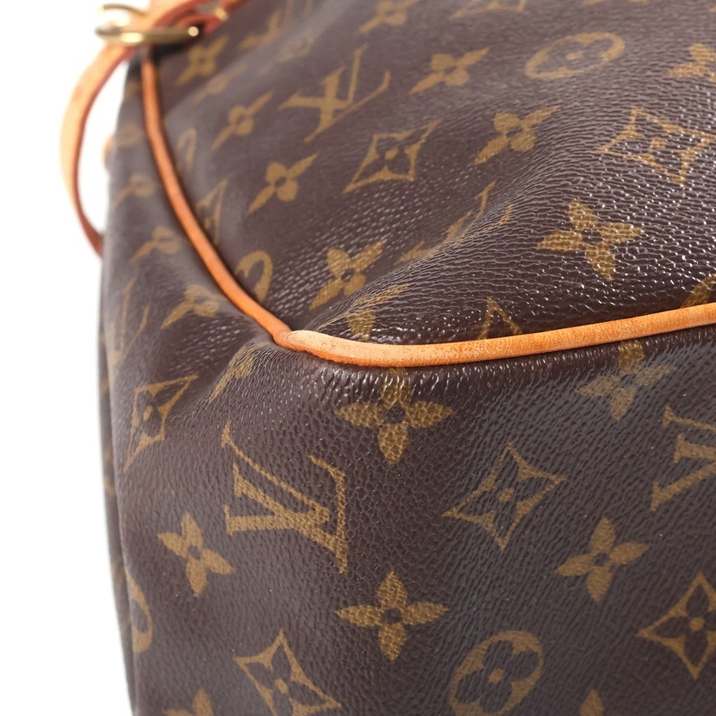 LOUIS VUITTON(ルイヴィトン) モノグラム バティニョール・ヴェルティカル ハンドバッグ トートバッグ ブラウン レザー×PVC M51153 ゴールド金具 レディース