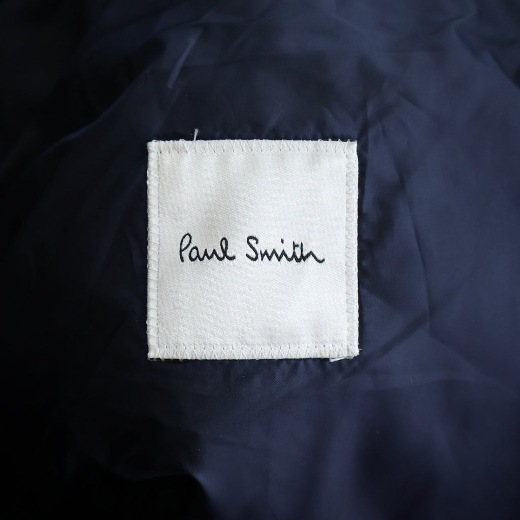 Paul Smith(ポールスミス) ファーフード タータンチェック柄 アウタージャケット ブルー×グリーン #L 283108