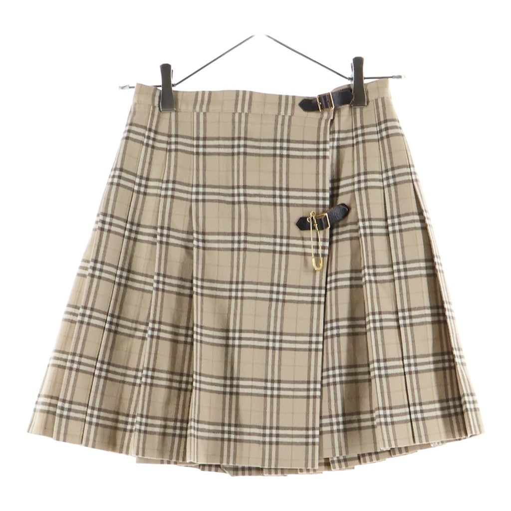 BURBERRYS(バーバリーズ) ノバチェック ウール ミニスカート プリーツスカート #160A ベージュ レディース