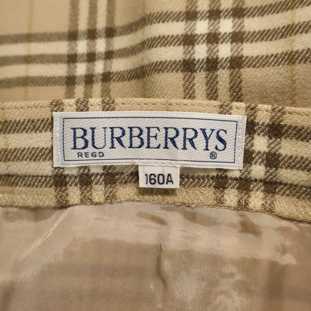 BURBERRYS(バーバリーズ) ノバチェック ウール ミニスカート プリーツスカート #160A ベージュ レディース