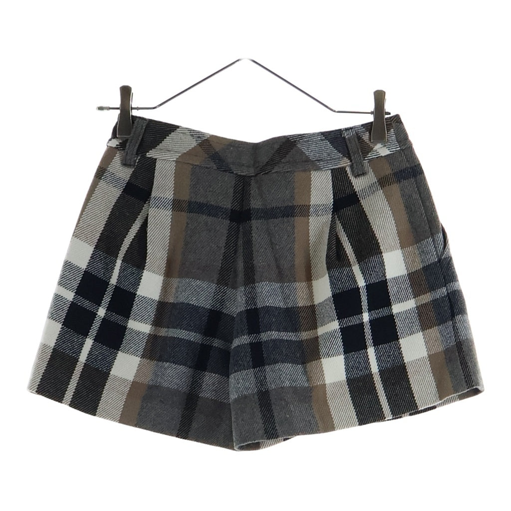 BURBERRY BLUE LABEL(バーバリーブルーレーベル) ショートパンツ チェック ウール グレー/ブラウン レディース