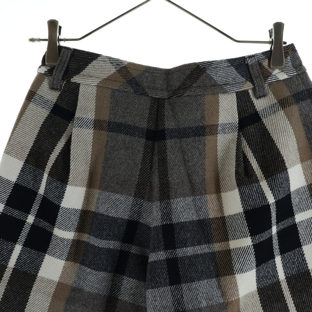 BURBERRY BLUE LABEL(バーバリーブルーレーベル) ショートパンツ チェック ウール グレー/ブラウン レディース