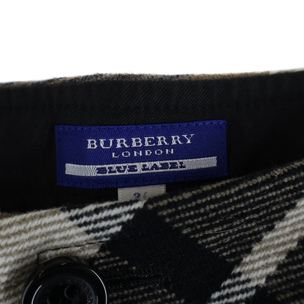 BURBERRY BLUE LABEL(バーバリーブルーレーベル) ショートパンツ チェック ウール グレー/ブラウン レディース