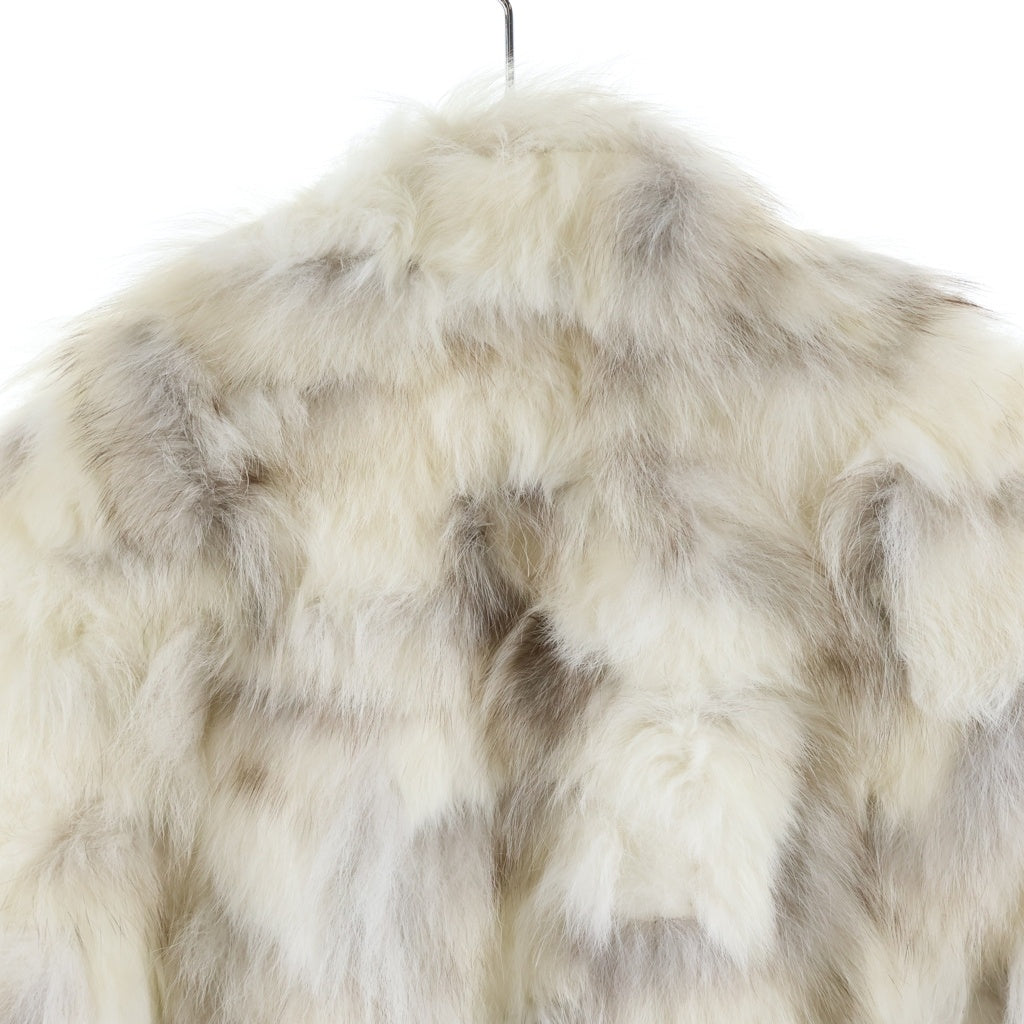 BURBERRY BLUE LABEL(バーバリーブルーレーベル) ラビット×フォックス ファージャケット ショートジャケット アウター #38 ホワイト レディース