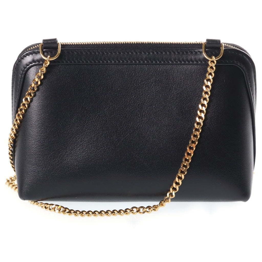 CELINE(セリーヌ) キュイル トリオンフ チェーンショルダーバック ミニバッグ ブラック レザー ゴールド金具 レディース