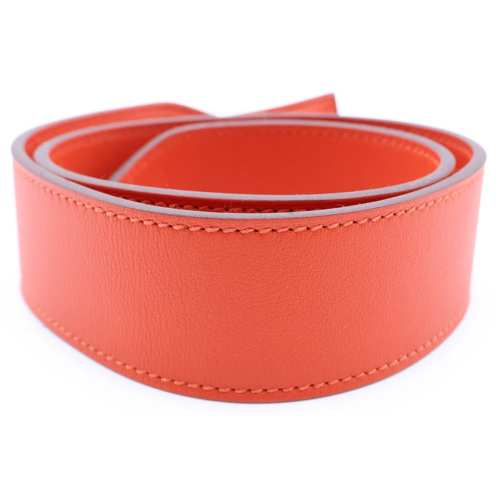 HERMES(エルメス) バンドリエール エチケット ショルダーストラップ オレンジ レザー スイフト シルバー金具 レディース
