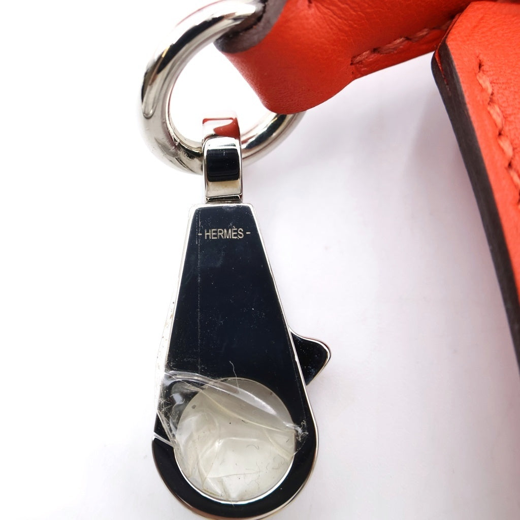 HERMES(エルメス) バンドリエール エチケット ショルダーストラップ オレンジ レザー スイフト シルバー金具 レディース