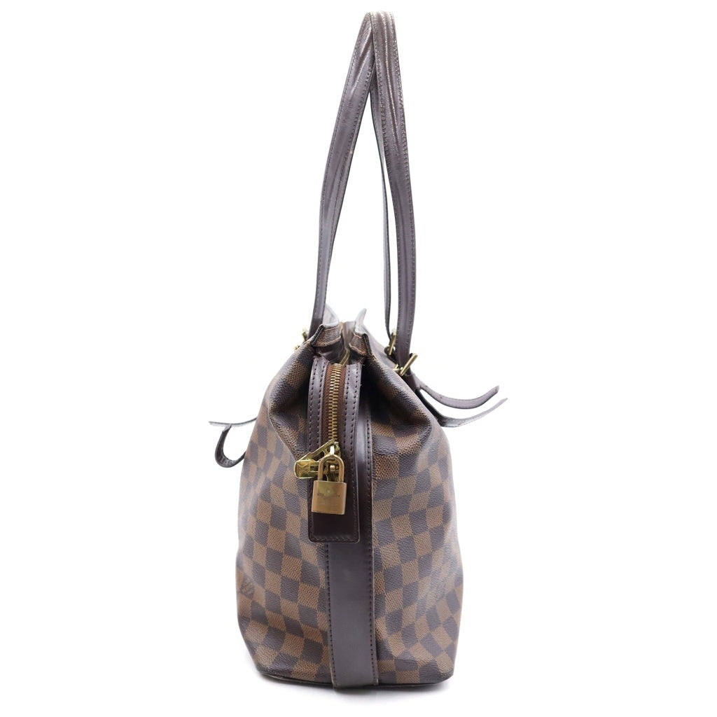 LOUIS VUITTON(ルイヴィトン) ダミエエべヌ チェルシー トートバッグ ハンドバッグ ブラウン レザー×PVC N51119 ゴールド金具 レディース