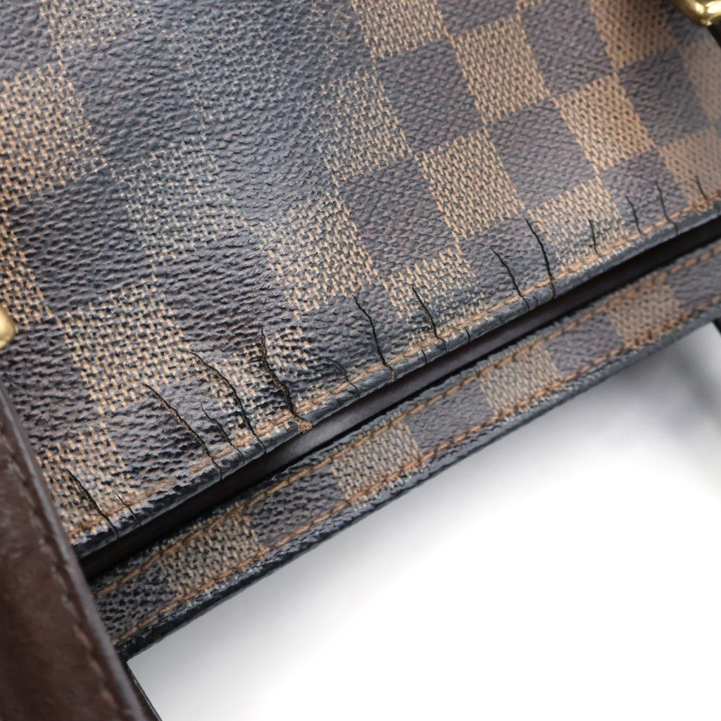 LOUIS VUITTON(ルイヴィトン) ダミエエべヌ チェルシー トートバッグ ハンドバッグ ブラウン レザー×PVC N51119 ゴールド金具 レディース
