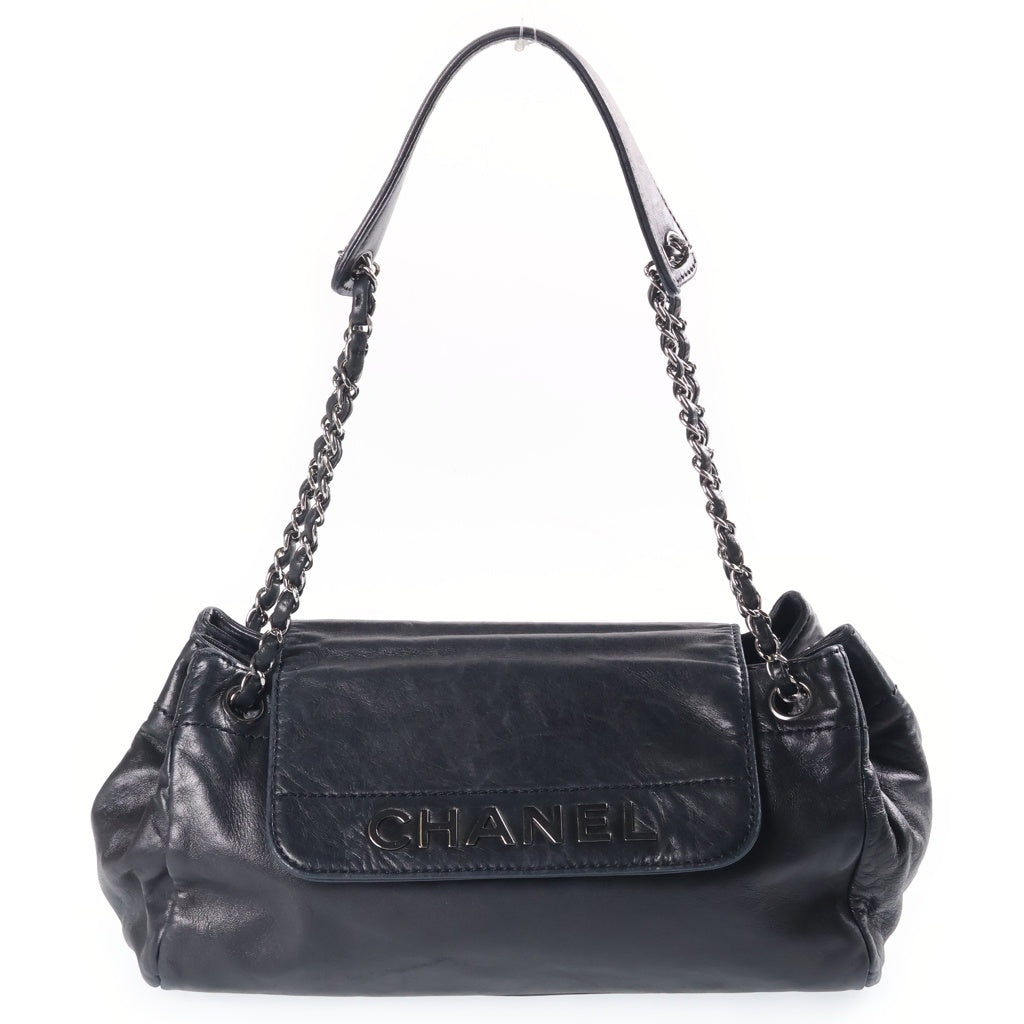 CHANEL(シャネル) ロックアンドシック アコーディオン チェーンショルダーバッグ ハンドバッグ ブラック ラムスキン シルバー金具 レディース