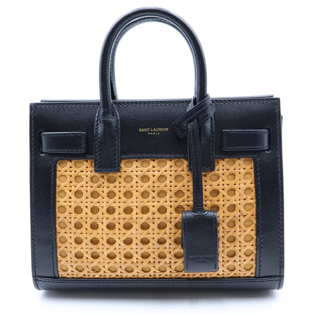 SAINT LAURENT PARIS(サンローランパリ) サック ドジュール ナノ ハンドバック 2wayショルダー レザー ブラック/ブラウン 400632 レディース