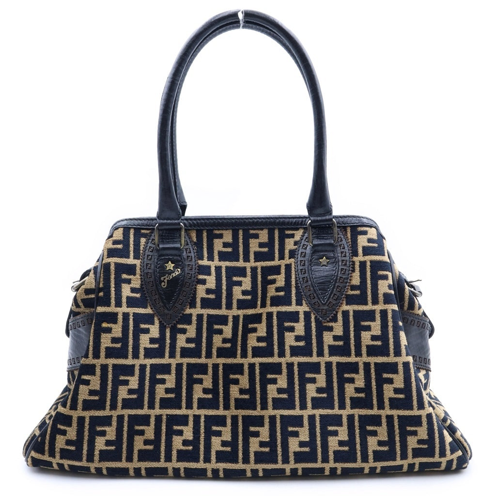 FENDI(フェンディ) エトニコ トートバッグ ズッカ柄 キャンバス ブラウン/ブラック 8BN162 レディース